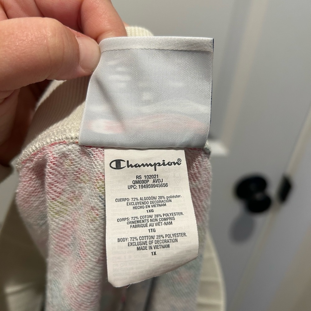 Champion Floral Knit Sweat Shorts Moisture Wicking Pull-On Pockets Sz 1X - Picture 8 of 8